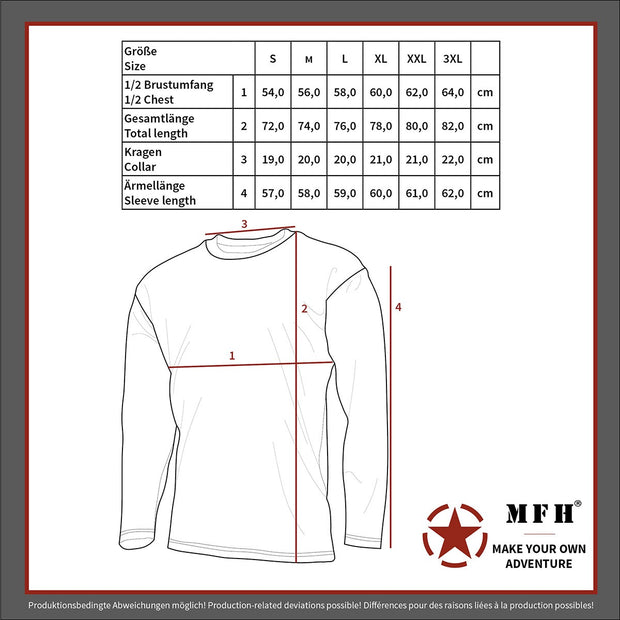 Kariški marškinėliai ilgomis rankovėmis 170 g/m² MFH®